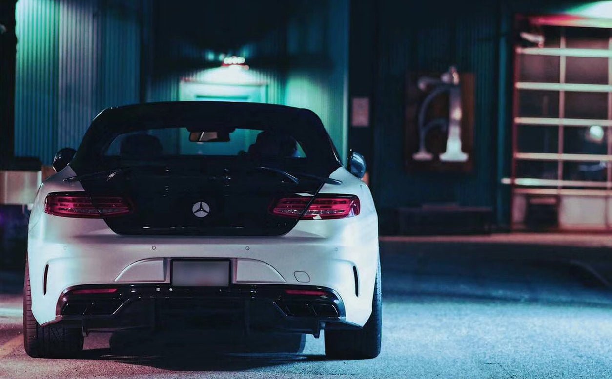 2014 - 2021 Mercedes Benz C217 S63/S65 AMG Coupe Carbon Fiber Rear Bumper Caps