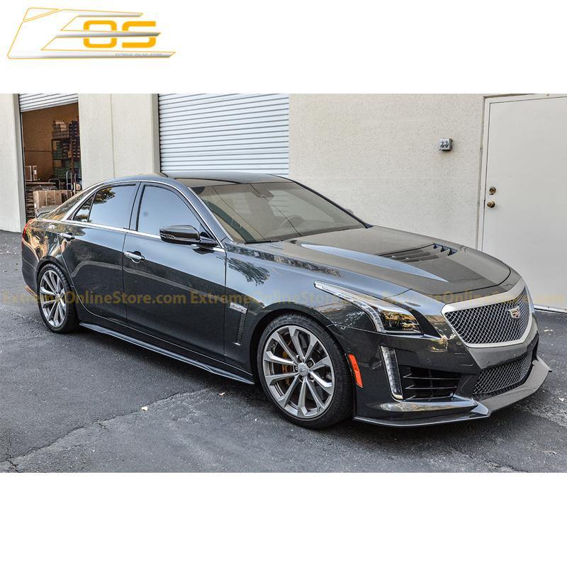 16-Present Cadillac CTS-V Carbon Fiber Side Skirts Rocker Panels - ExtremeOnlineStore