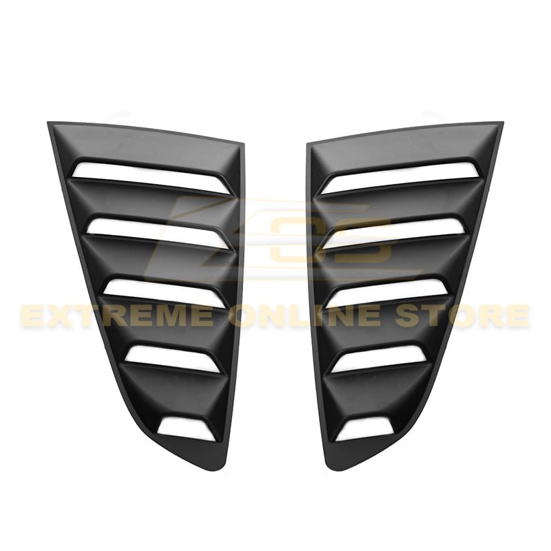 Ford Mustang S550 Rear Side Window Louvers Primer Black 2015-2023