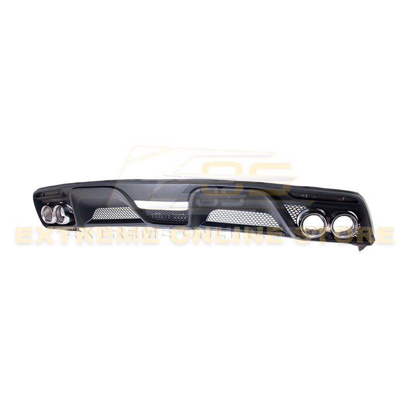 Ford Mustang S550 GT350 Style Rear Diffuser Quad Tips Primer Black 2015-2017