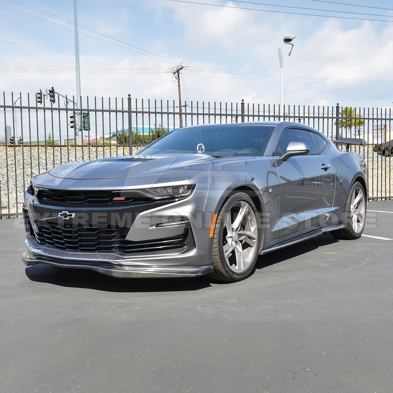 Chevrolet Camaro 6th Gen T6 Style Gloss Black Carbon Fiber Side Skirts 2019-2024