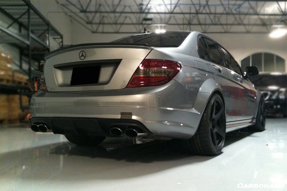 2008 - 2011 Mercedes Benz W204 C63 AMG AK Style Carbon Fiber Rear Lip