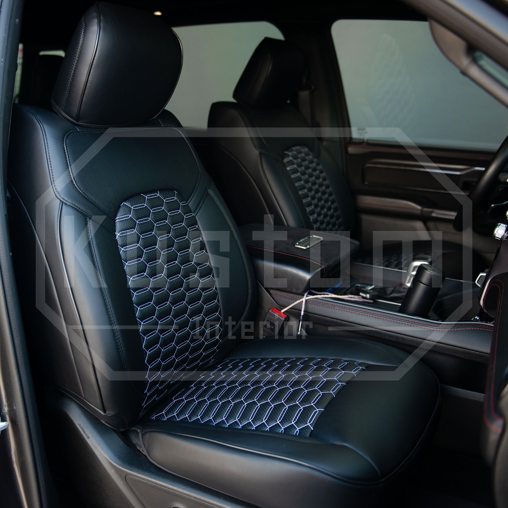 2019-up-ram-1500-premium-custom-leather-seat-coversCrew Cab W/ Standard Center Console