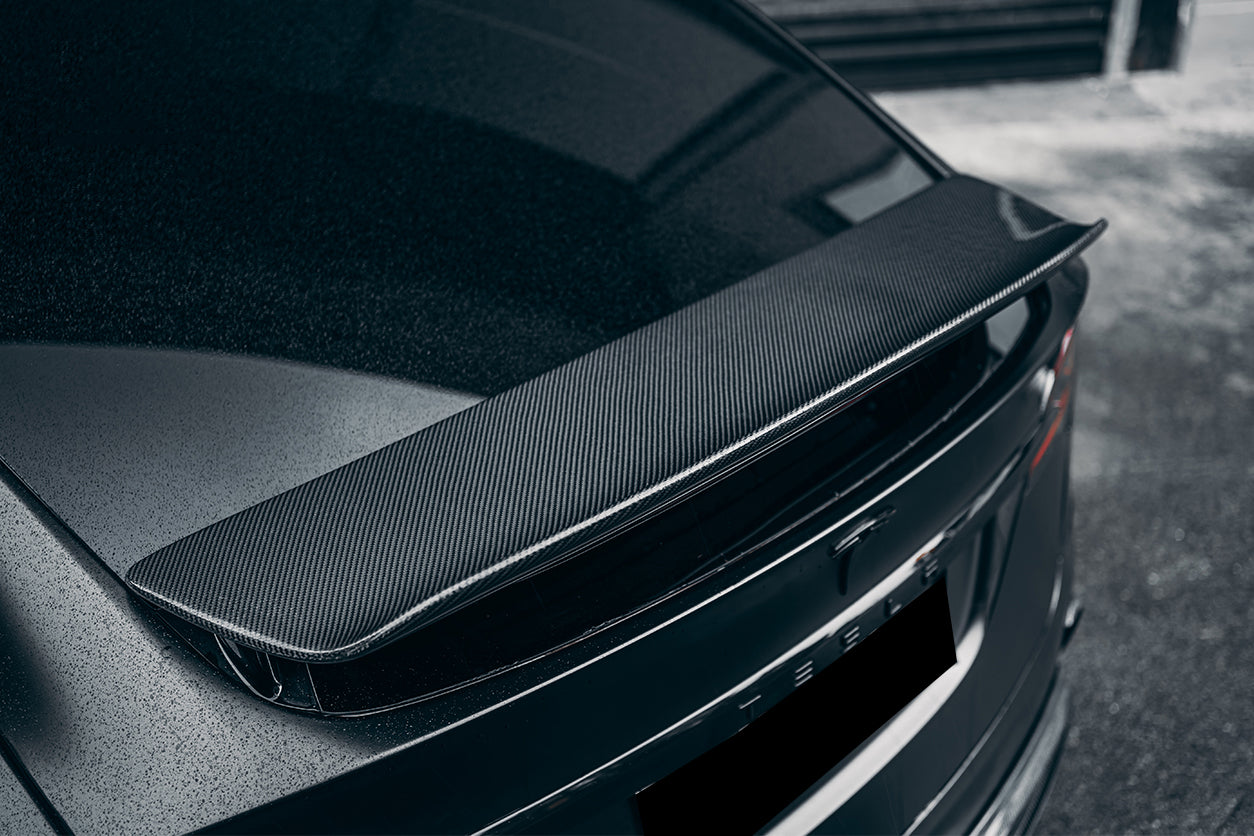 2016 - 2021 Tesla Model X SUV RZS Style Carbon Fiber Trunk Spoiler