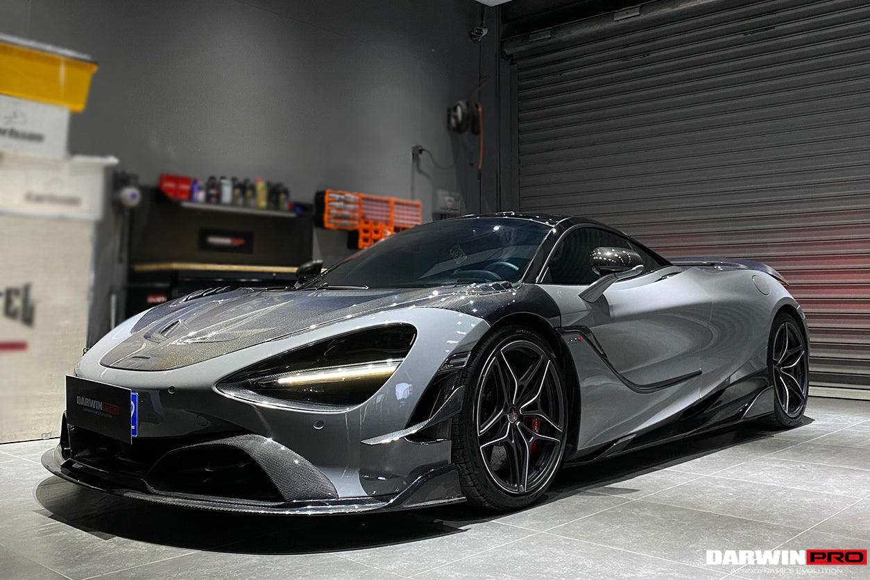 2017 - 2021 McLaren 720s Se²NWB Style Carbon Fiber Front Bumper Canards