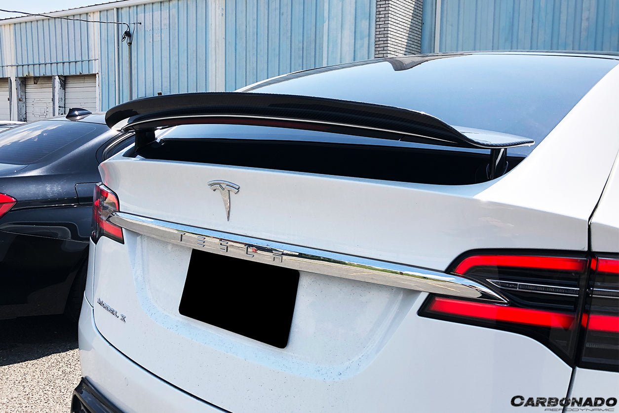 2016 - 2021 Tesla Model X SUV RZS Style Carbon Fiber Trunk Spoiler