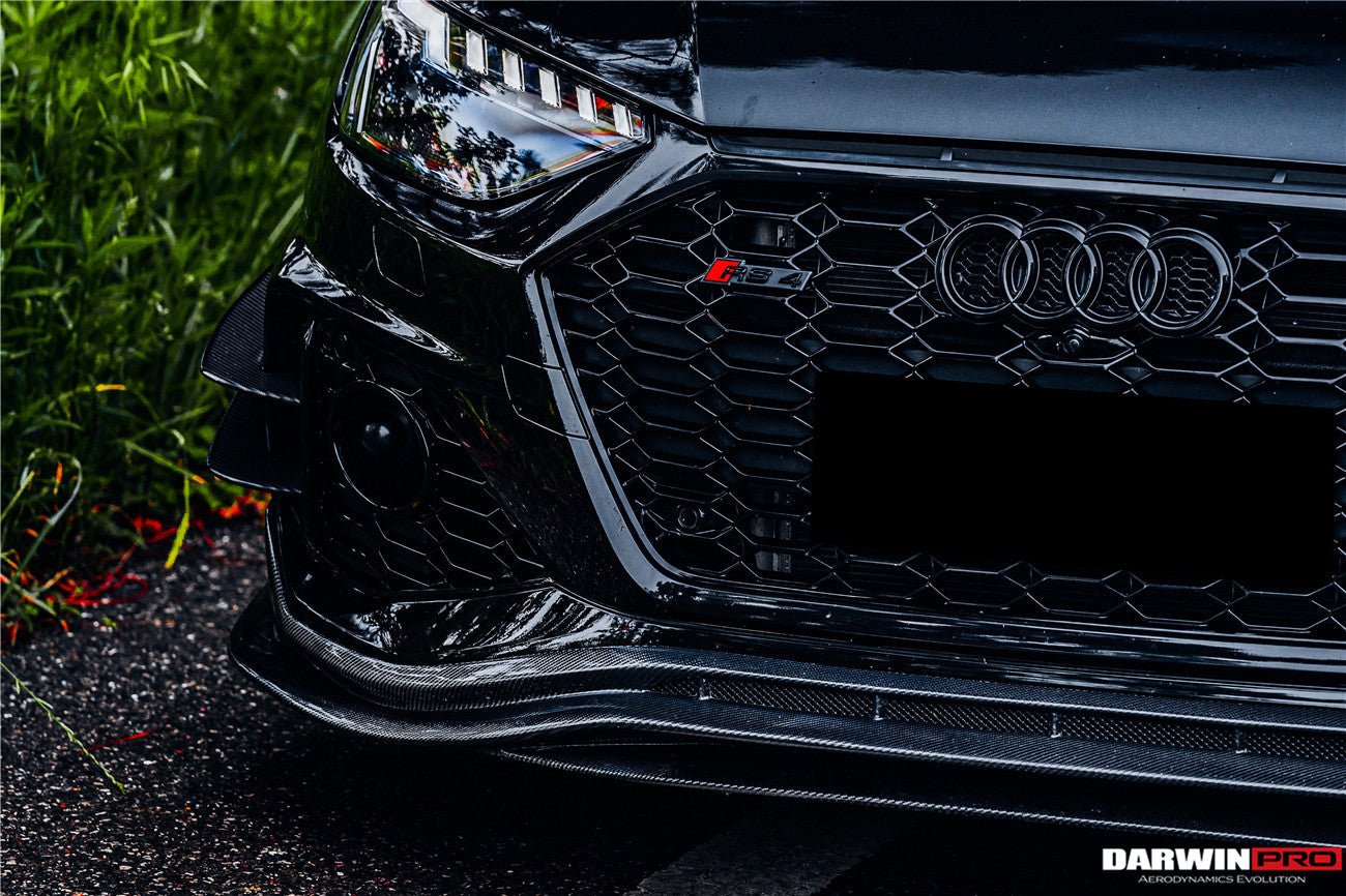 2020 - 2024 Audi RS4 B9.5 BKSS Style Carbon Fiber Front Bumper Canards