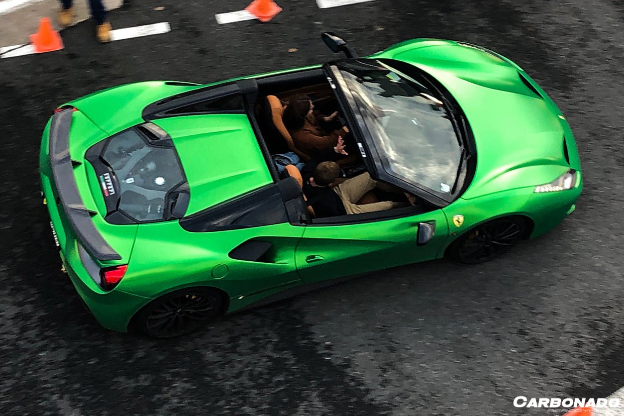 2015 - 2020 Ferrari 488 Spyder Dry Carbon Fiber Engine Hood With Glass