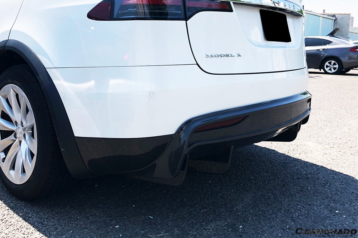 2019 - 2021 Tesla Model X SUV RZS Style Carbon Fiber Rear Diffuser