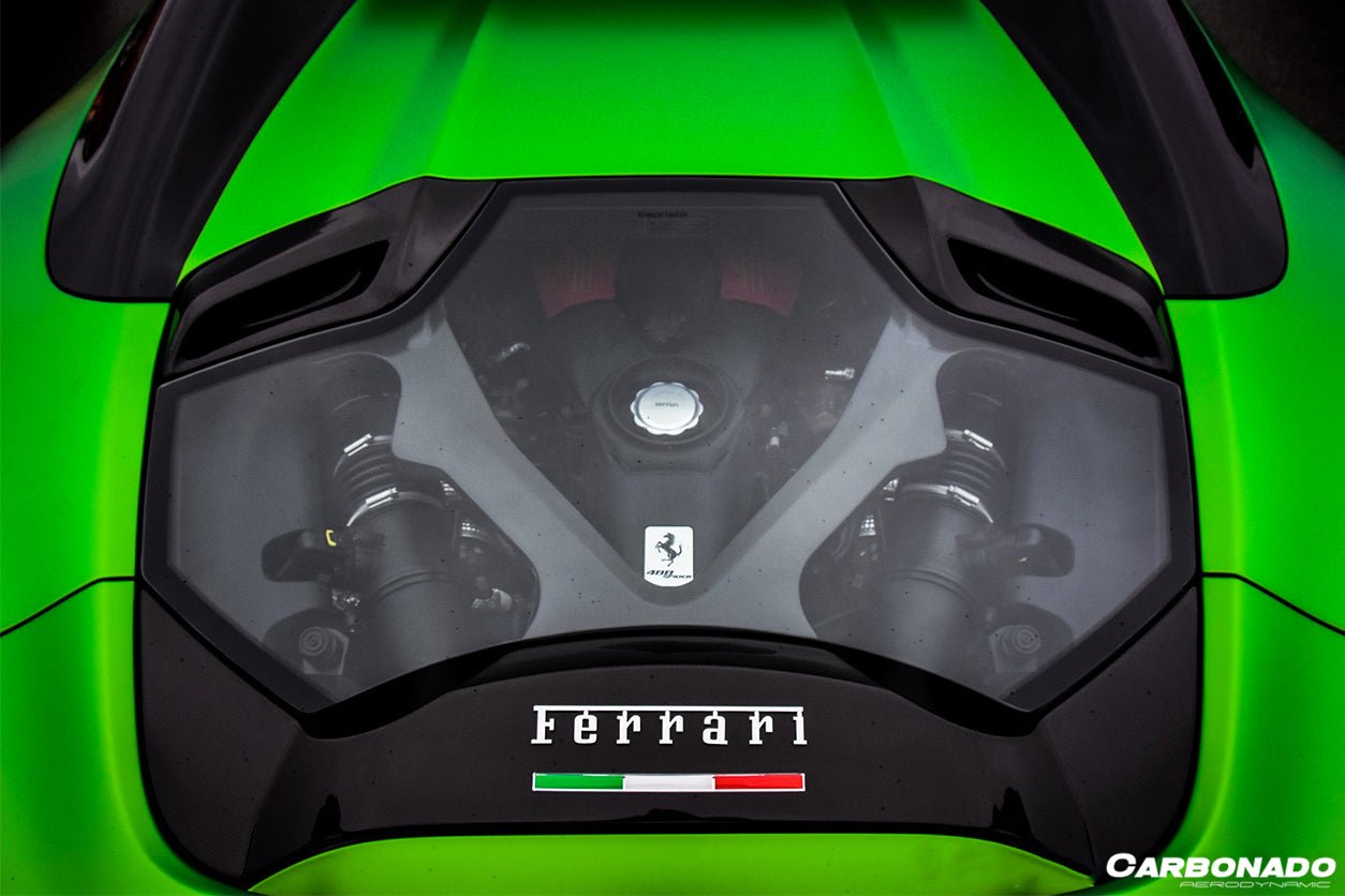 2015 - 2020 Ferrari 488 Spyder Dry Carbon Fiber Engine Hood With Glass