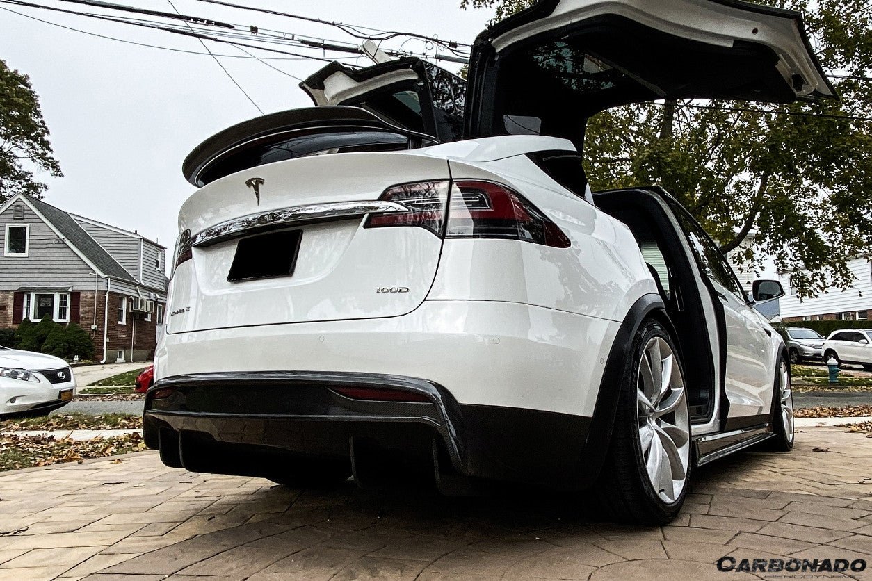 2019 - 2021 Tesla Model X SUV RZS Style Carbon Fiber Rear Diffuser