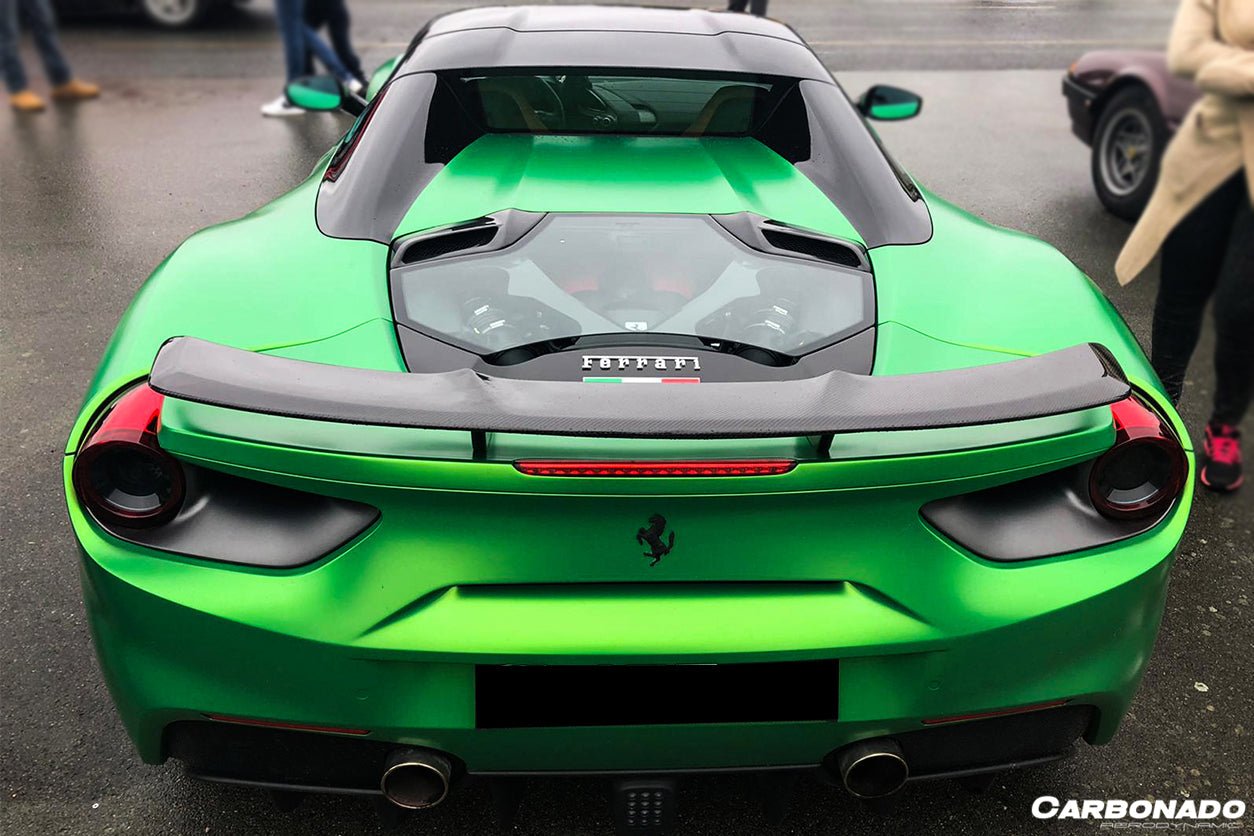 2015 - 2020 Ferrari 488 Spyder Dry Carbon Fiber Engine Hood With Glass