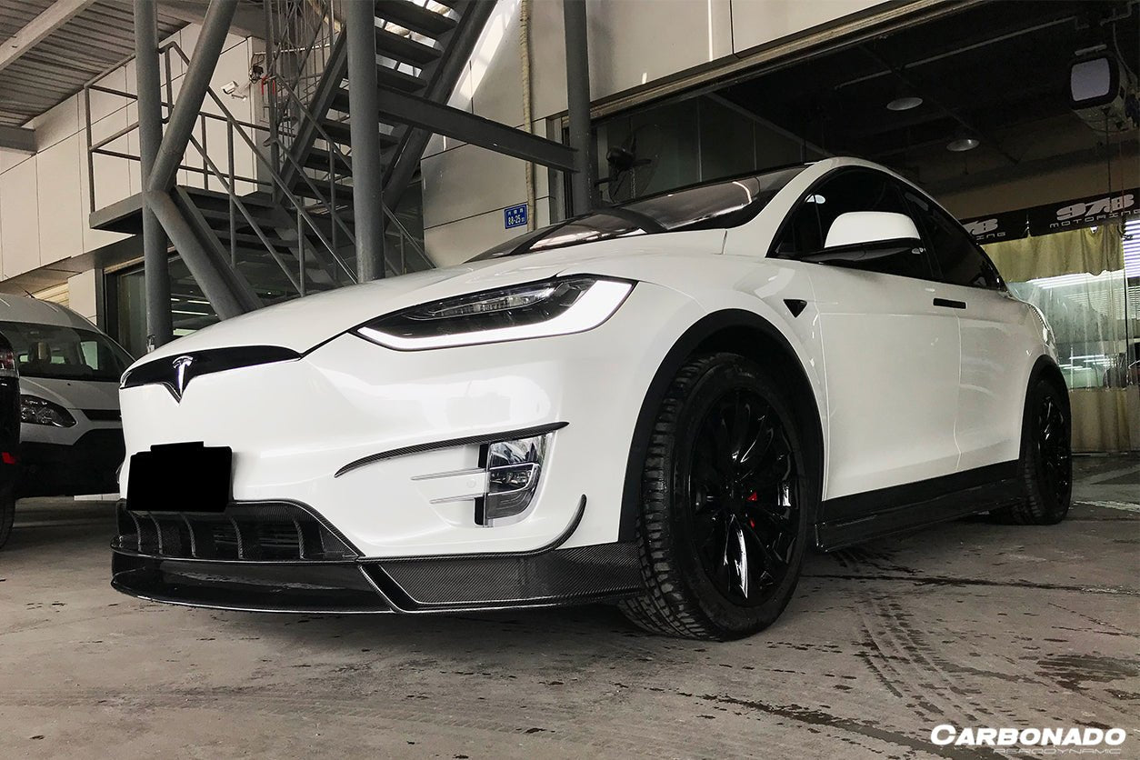 2016 - 2021 Tesla Model X SUV RZS Style Carbon Fiber Front Lip