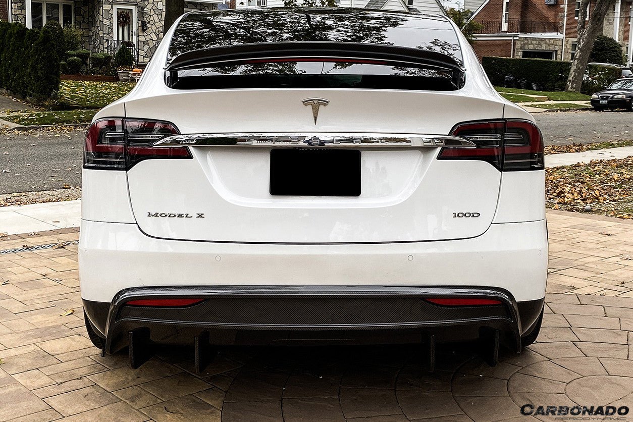2019 - 2021 Tesla Model X SUV RZS Style Carbon Fiber Rear Diffuser