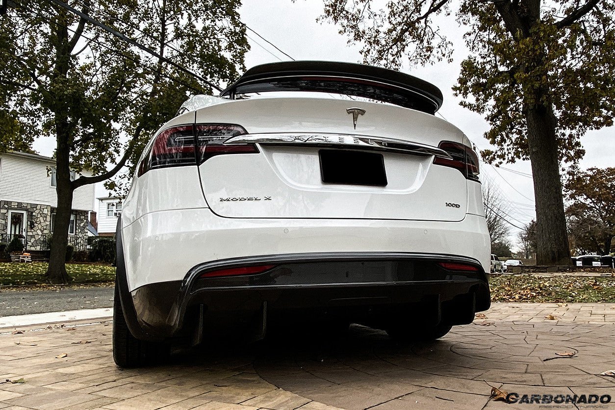 2019 - 2021 Tesla Model X SUV RZS Style Carbon Fiber Rear Diffuser