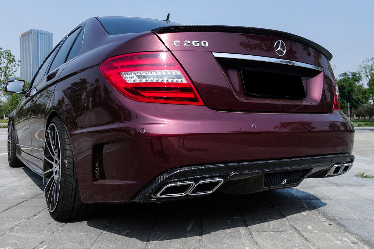 2008 - 2014 Mercedes Benz C Class W204 P Style Rear Bumper with Exhaust tips