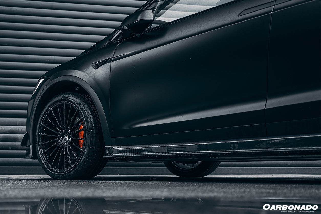 2016 - 2021 Tesla Model X SUV RZS Style Carbon Fiber Side Skirts