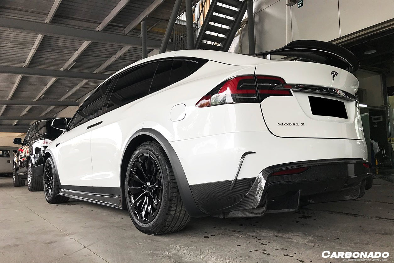 2019 - 2021 Tesla Model X SUV RZS Style Carbon Fiber Rear Diffuser