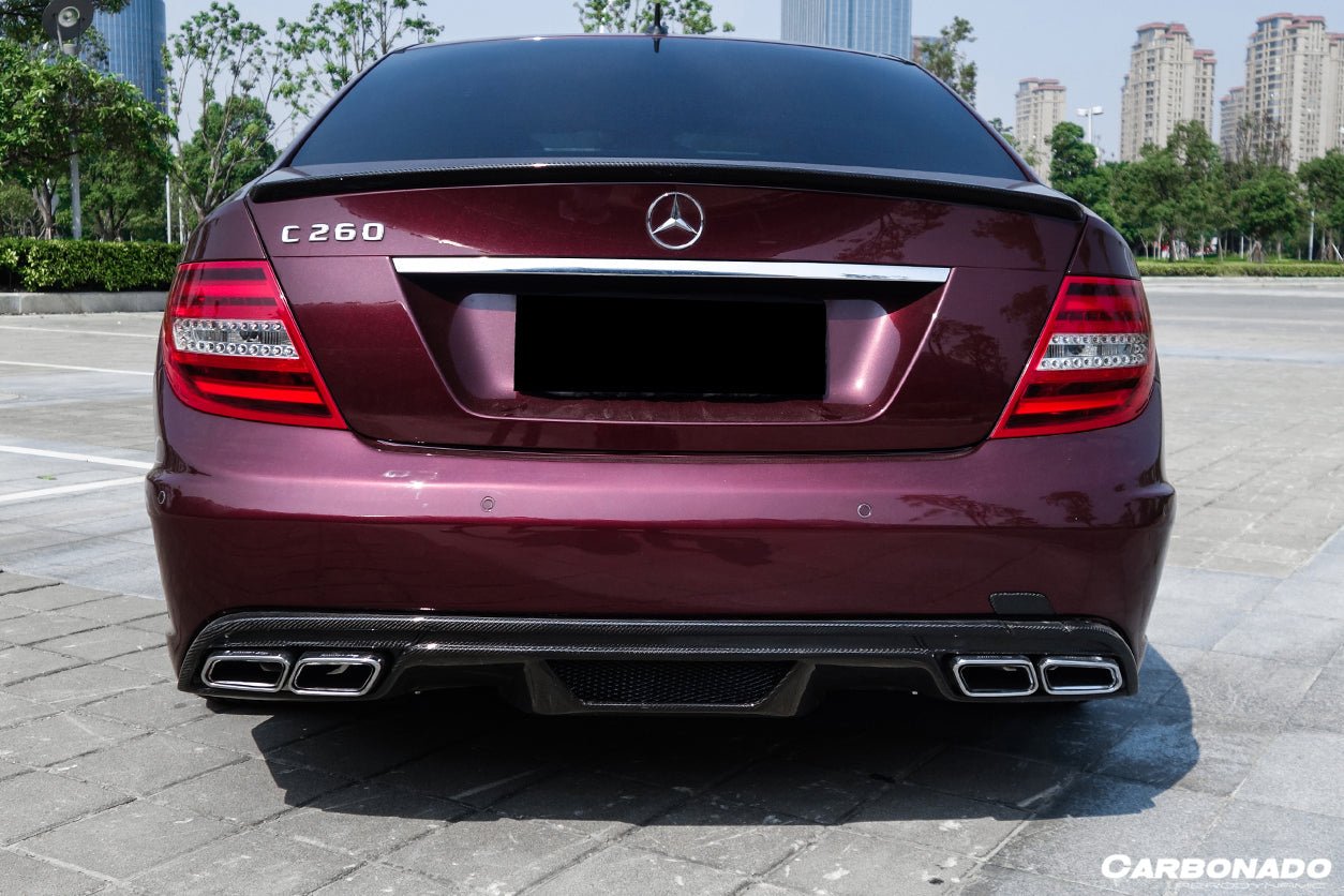 2008 - 2014 Mercedes Benz C Class W204 P Style Rear Bumper with Exhaust tips
