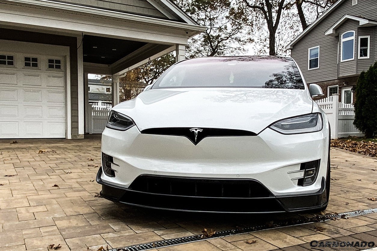 2016 - 2021 Tesla Model X SUV RZS Style Carbon Fiber Front Lip
