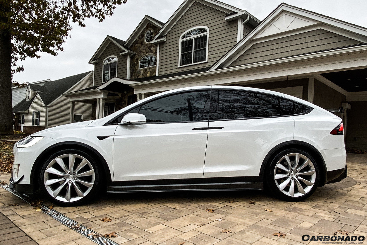 2016 - 2021 Tesla Model X SUV RZS Style Carbon Fiber Side Skirts