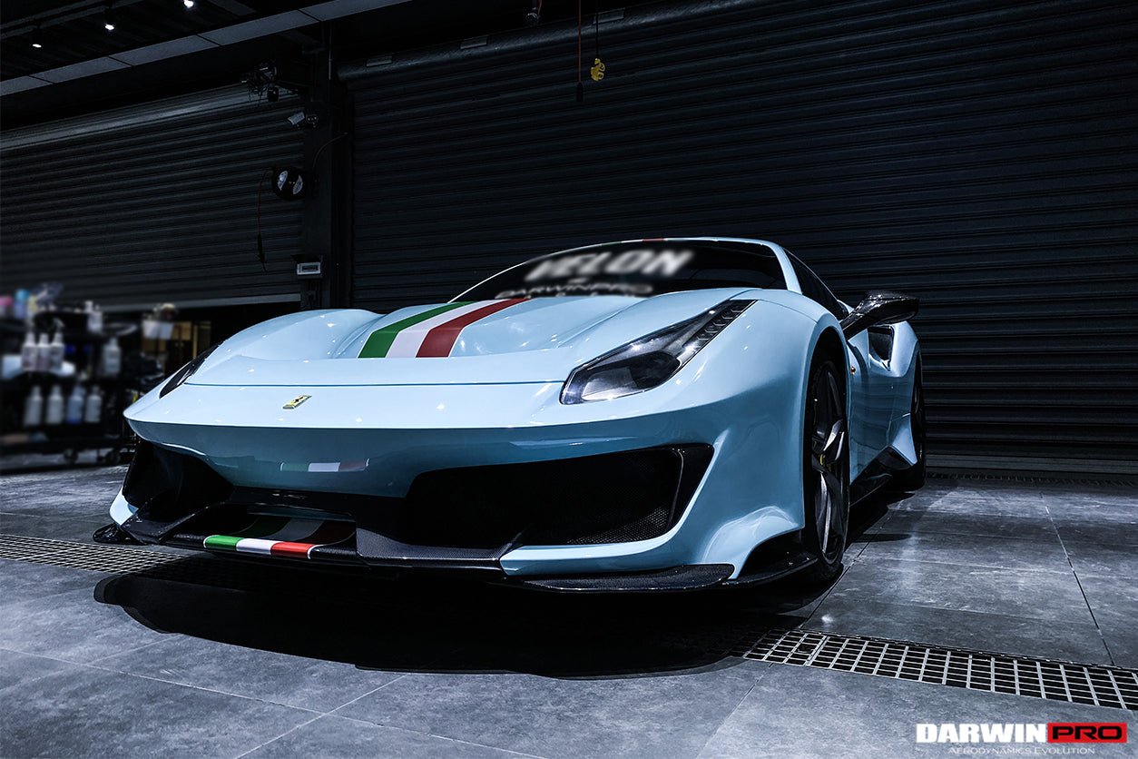 2015 - 2020 Ferrari 488 GTB & Spyder Pista Style Front Bumper Set W/ Hood