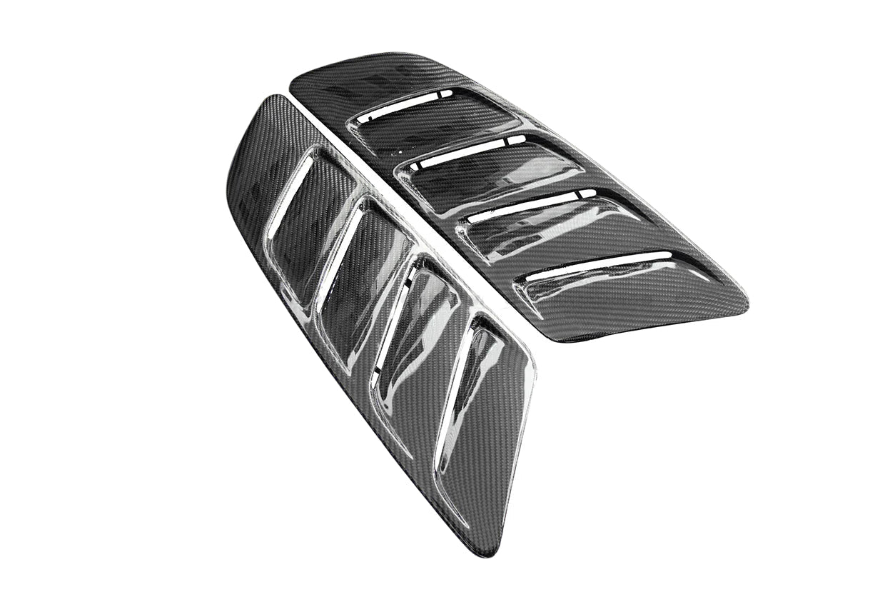 2015 - 2017 Ford Mustang Rsh Style Carbon Fiber Heat Extractors Hood Scoops