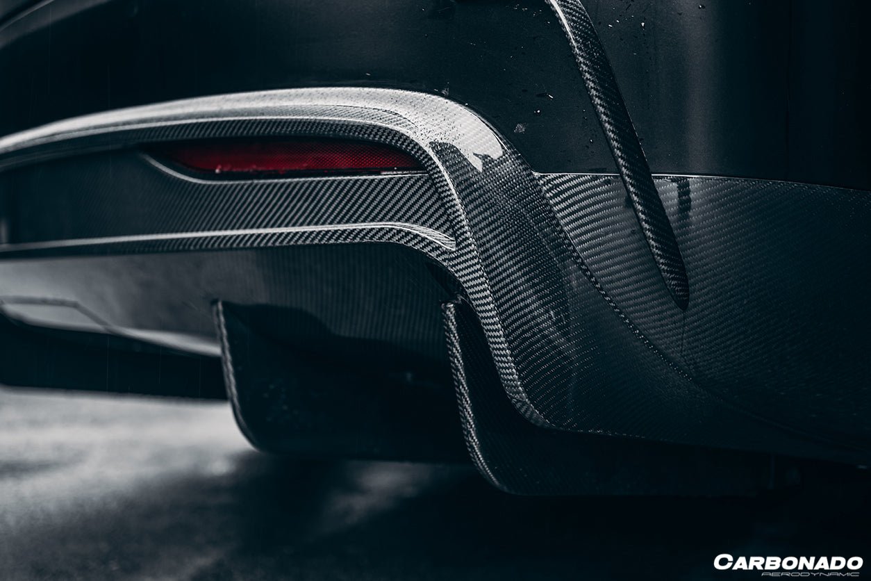 2016 - 2021 Tesla Model X SUV RZS Style Carbon Fiber Rear Bumper Canards