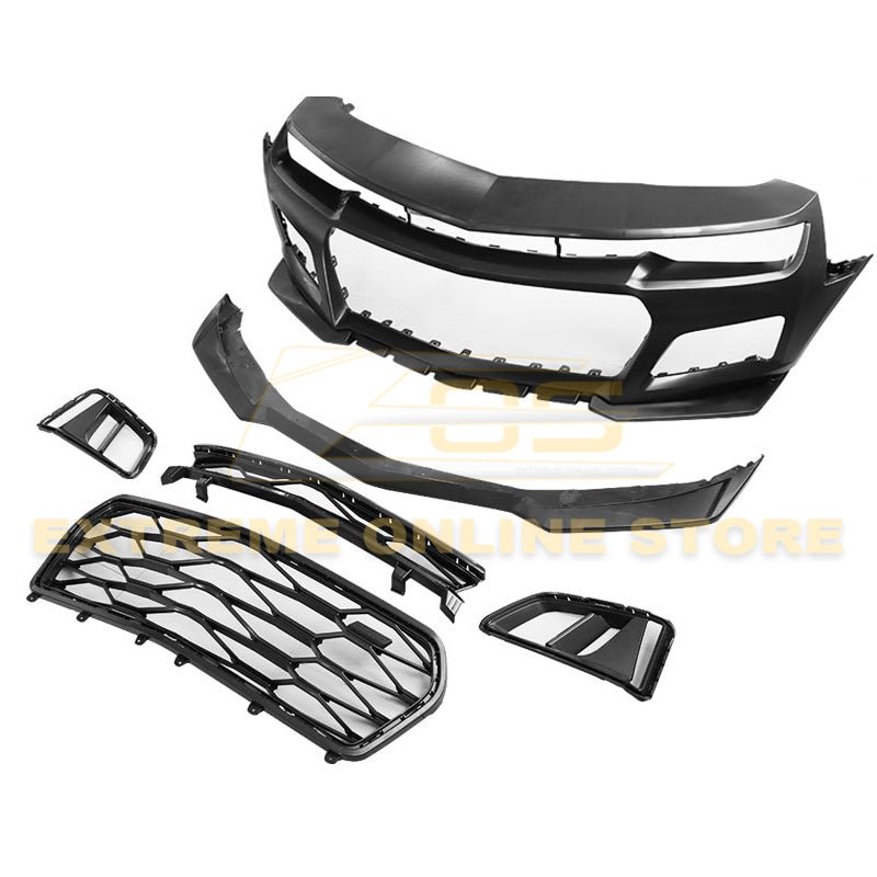 Chevrolet Camaro 6th Gen ZL1 Style Primed Black Front Bumper Kit 2016-2018