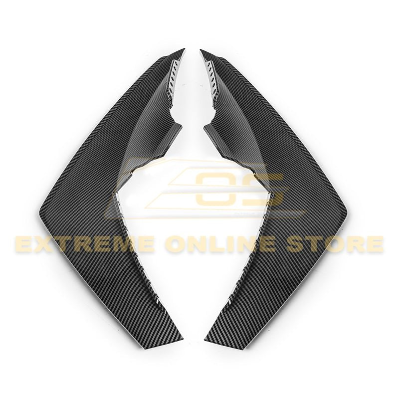 Chevrolet Camaro 6th Gen SS Style Black Carbon Front Bumper Side Canards 2016-2018