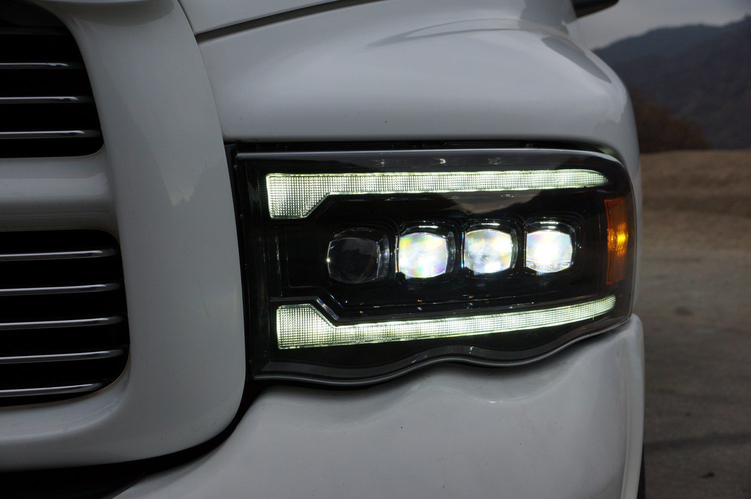 02-05 Dodge Ram NOVA-Series LED Projector Headlights Alpha-Black | AlphaRex