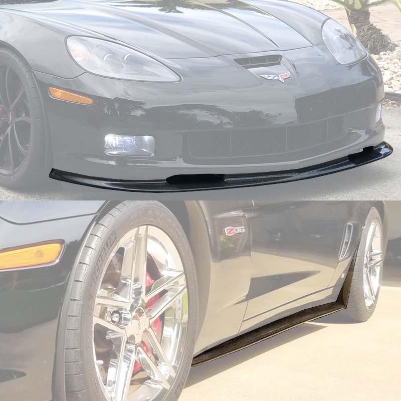 Corvette C6 Grand Sport / Z06 Front Splitter Lip & Side Skirts Rocker Panels - ExtremeOnlineStore