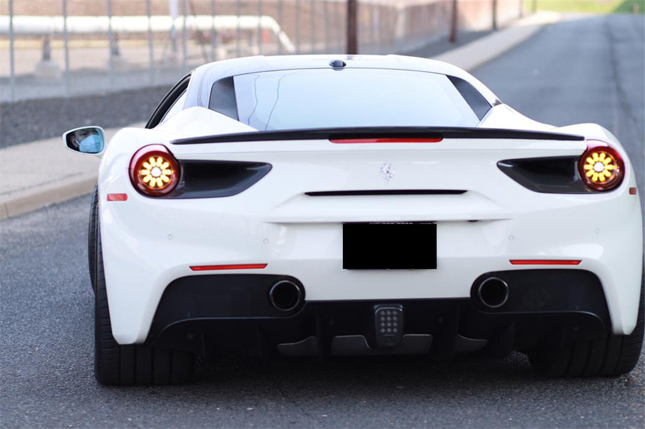 2015 - 2020 Ferrari 488 GTB/Spyder Dry Carbon Fiber Rear Light Satellite Covers