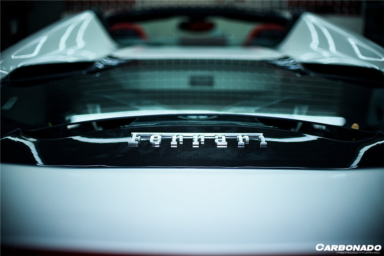 2015 - 2020 Ferrari 488 Spyder Dry Carbon Fiber Engine Hood With Glass