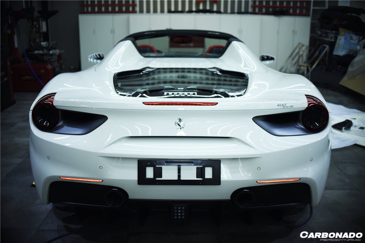 2015 - 2020 Ferrari 488 Spyder Dry Carbon Fiber Engine Hood With Glass