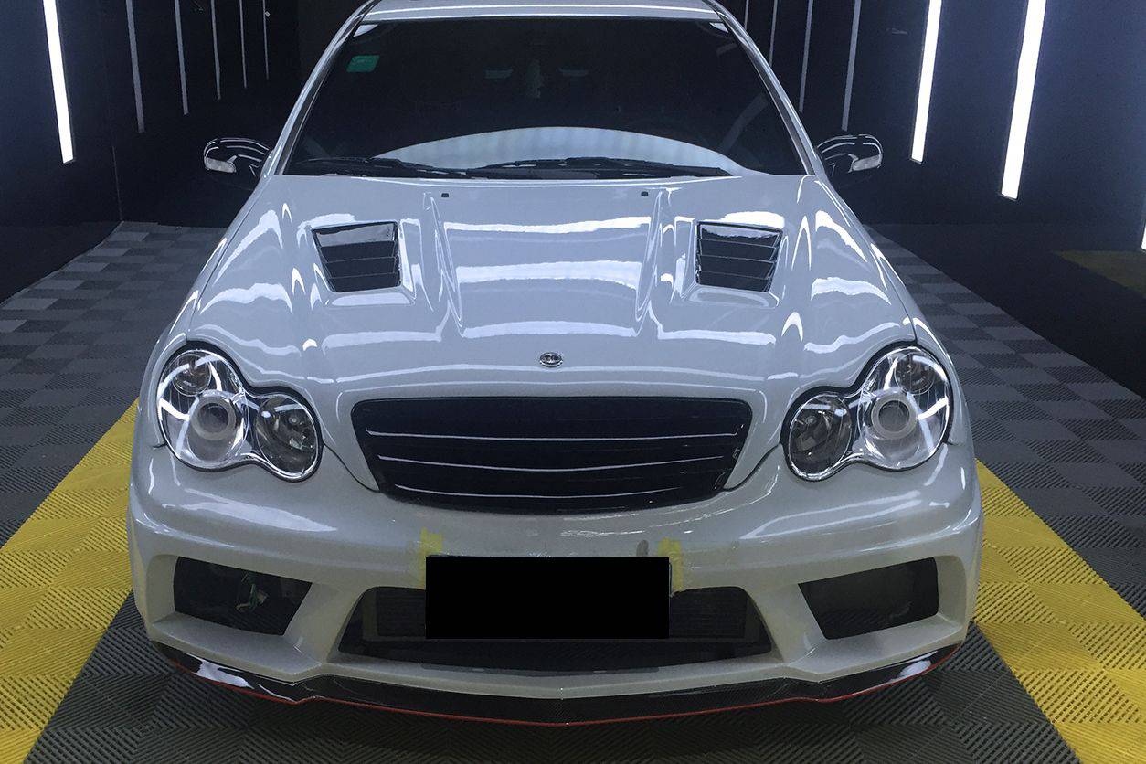 2001-2007 Mercedes Benz W203 C Class WI Style Hood - Carbonado