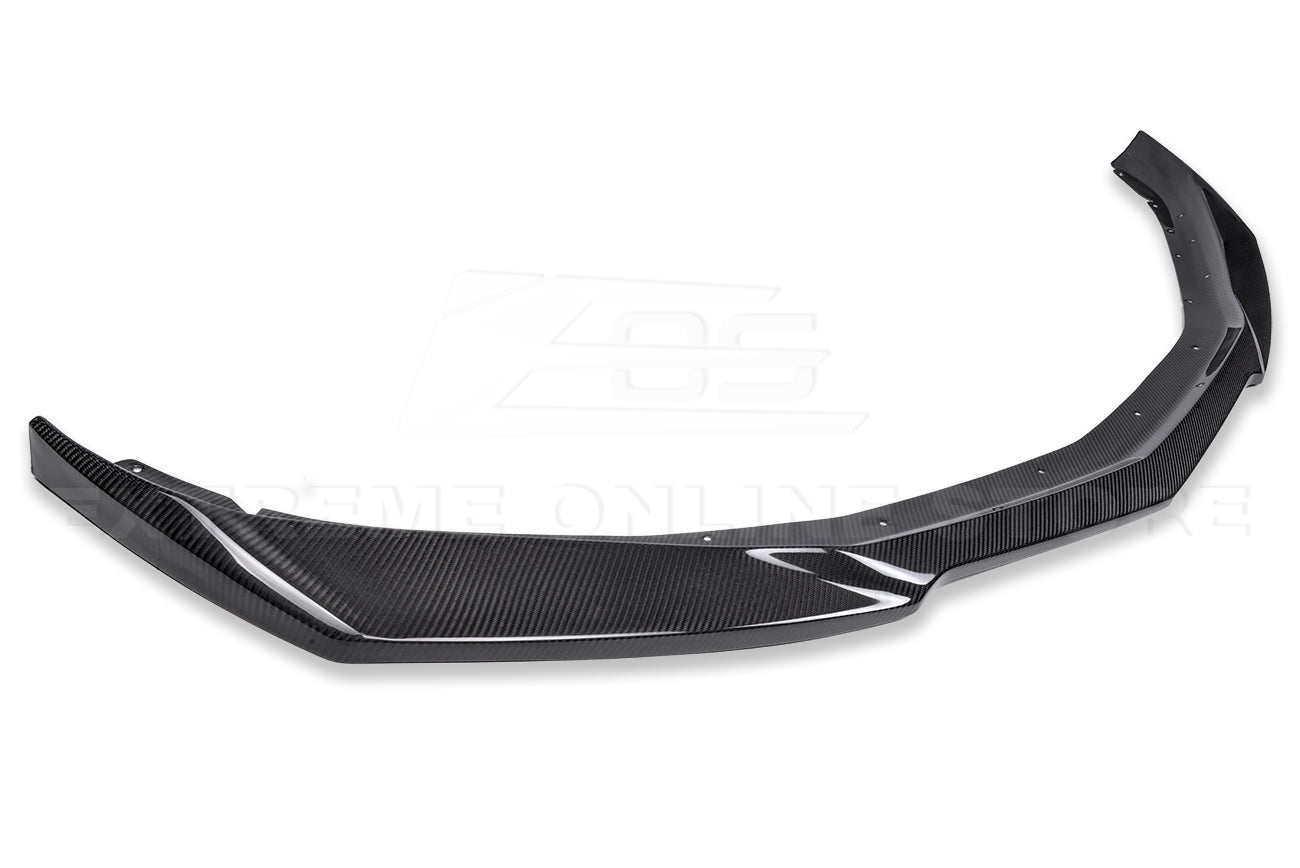 Chevrolet Camaro 6th Gen SS ZL1 Conversion Gloss Black Carbon Fiber Front Lip Splitter Side Skirts Kit 2016-2018