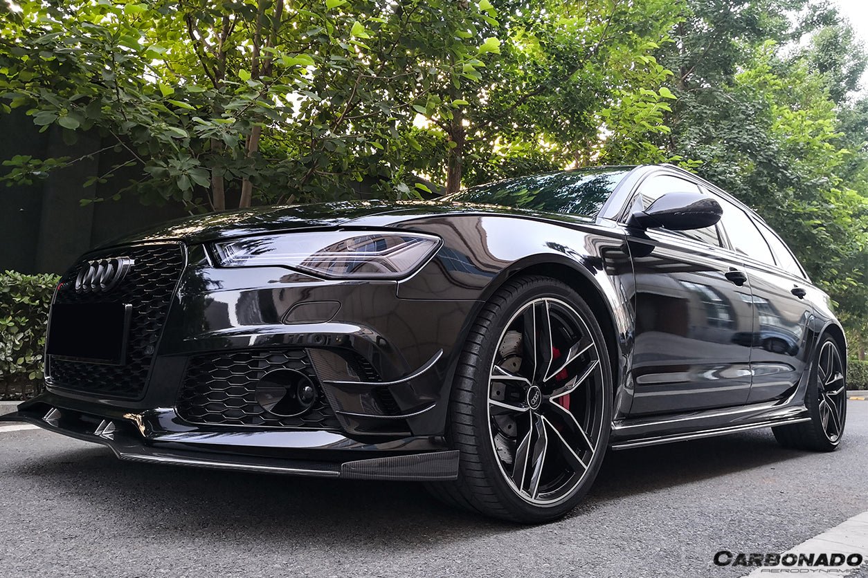 2013 - 2018 Audi RS6 Avant BS Style Carbon Fiber Front Bumper Canards