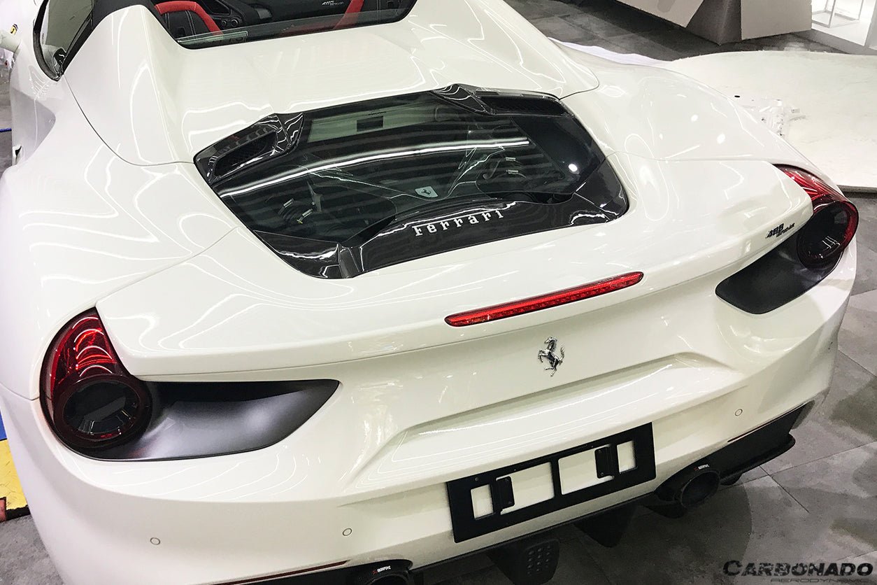 2015 - 2020 Ferrari 488 Spyder Dry Carbon Fiber Engine Hood With Glass