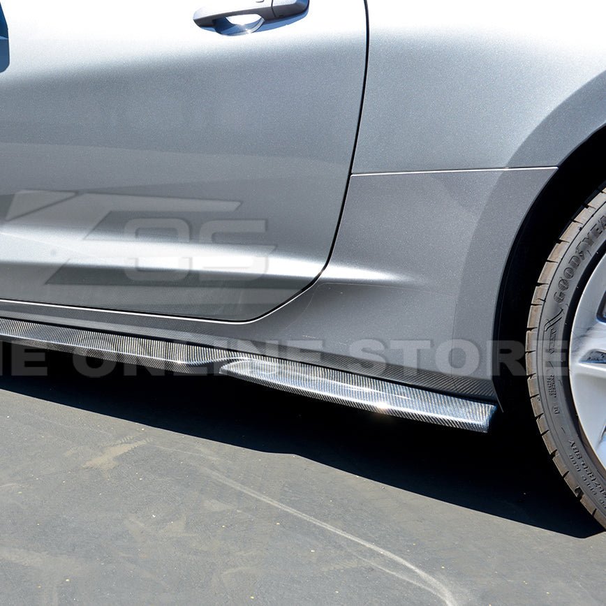 Chevrolet Camaro 6th Gen T6 Style Gloss Black Carbon Fiber Side Skirts 2019-2024