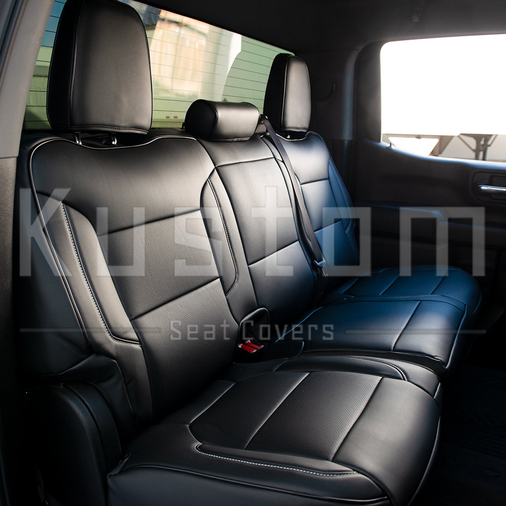 2019-up-chevrolet-silverado-custom-leather-interior-seat-coversCrew Cab | Double Cab W/ Front Middle Jump Seat