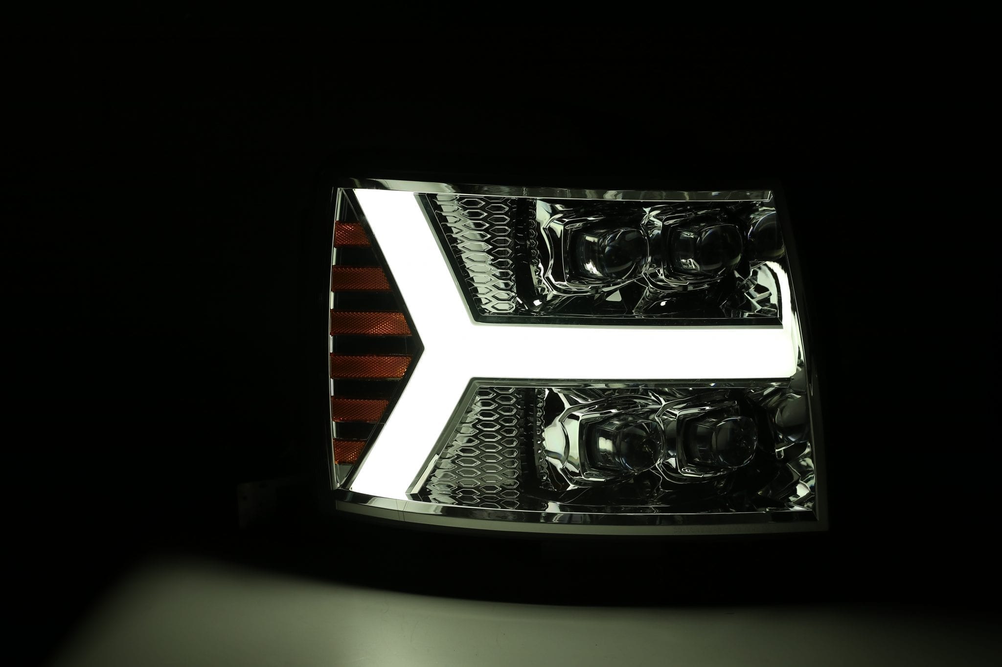 07-13 Chevrolet Silverado NOVA-Series LED Projector Headlights Chrome | AlphaRex
