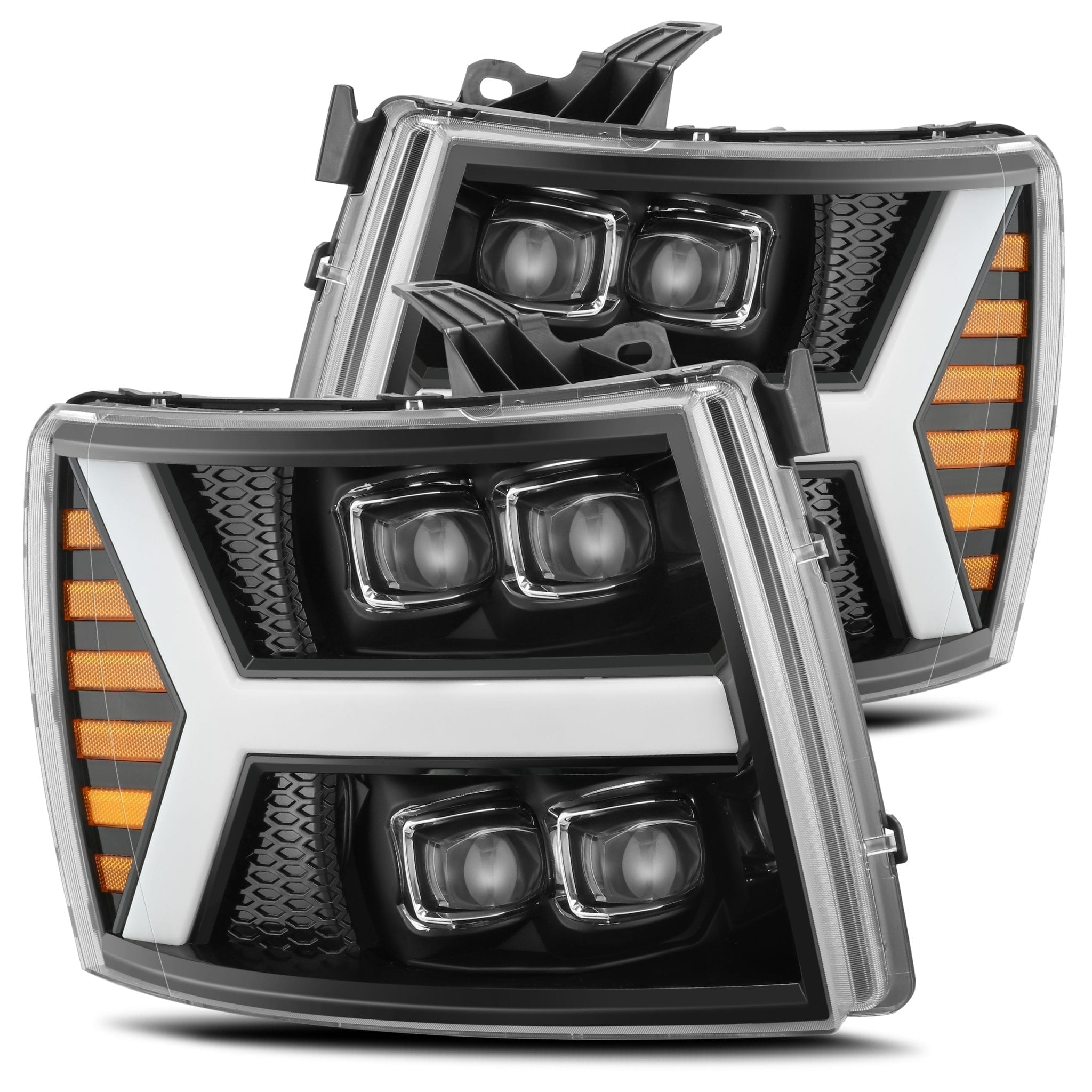 07-13 Chevrolet Silverado NOVA-Series LED Projector Headlights Jet Black | AlphaRex