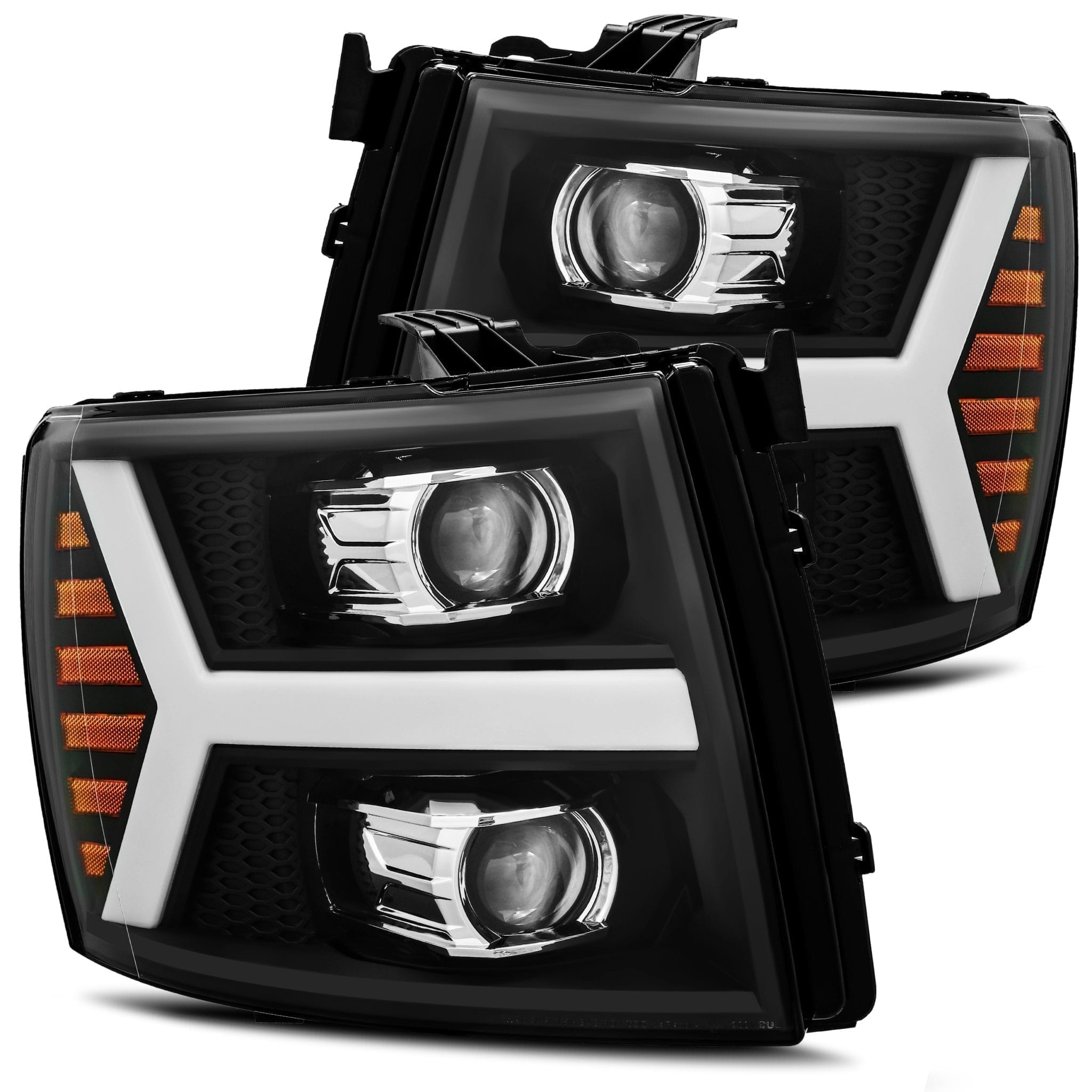 07-13 Chevrolet Silverado PRO-Series Halogen Projector Headlights Black | AlphaRex