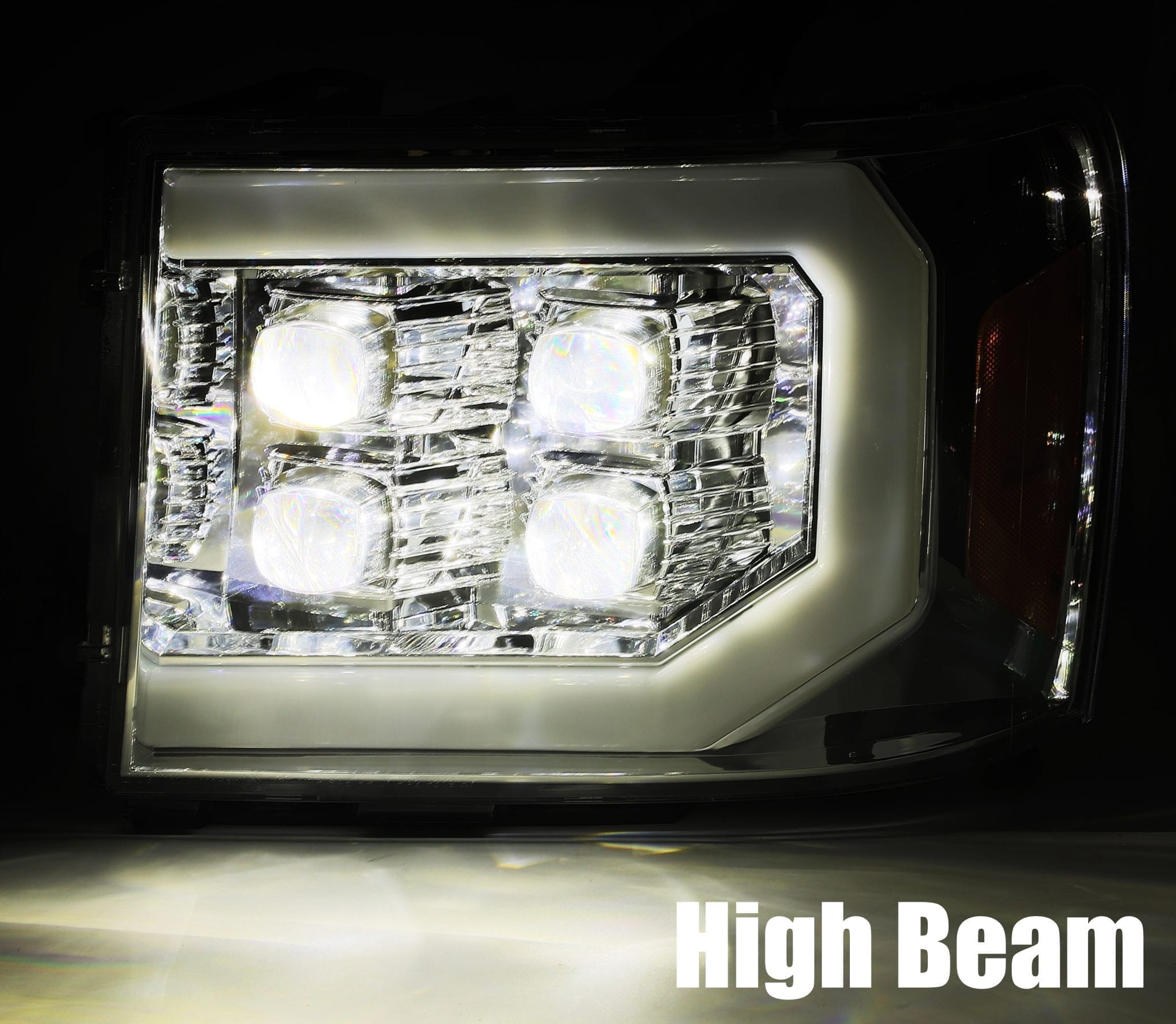 07-13 GMC Sierra NOVA-Series LED Projector Headlights Chrome | AlphaRex