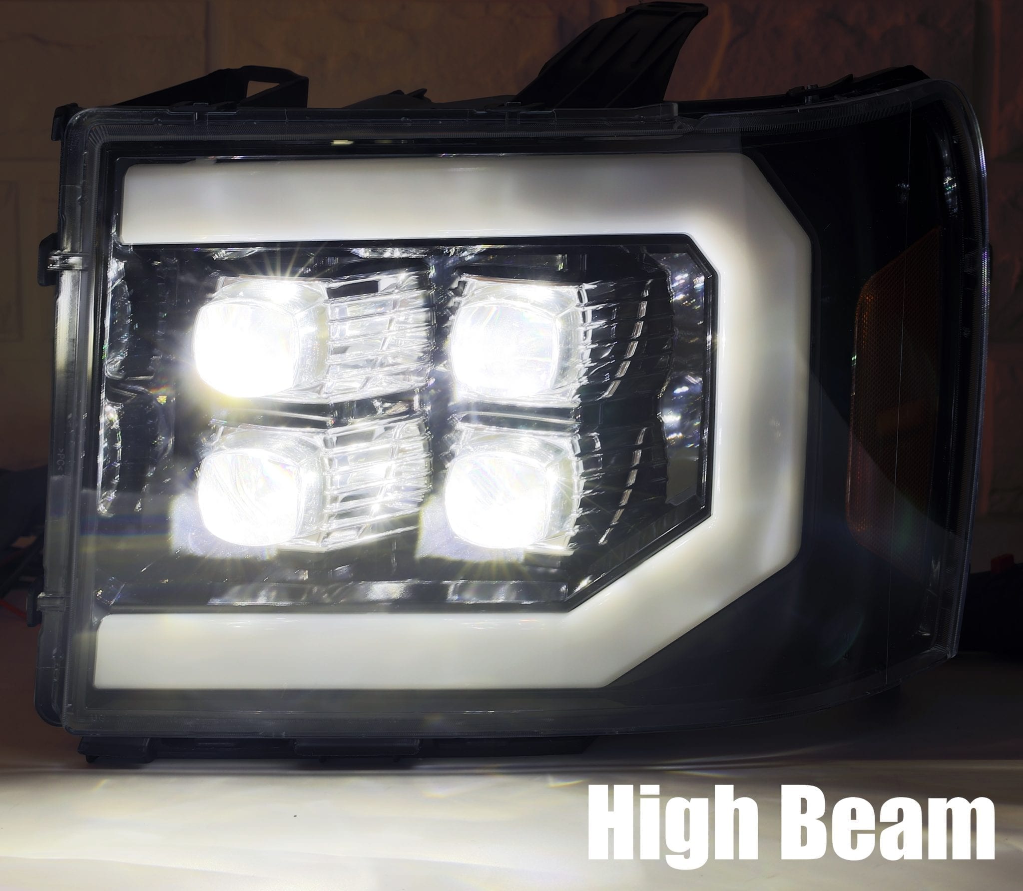 07-13 GMC Sierra NOVA-Series LED Projector Headlights Jet Black | AlphaRex