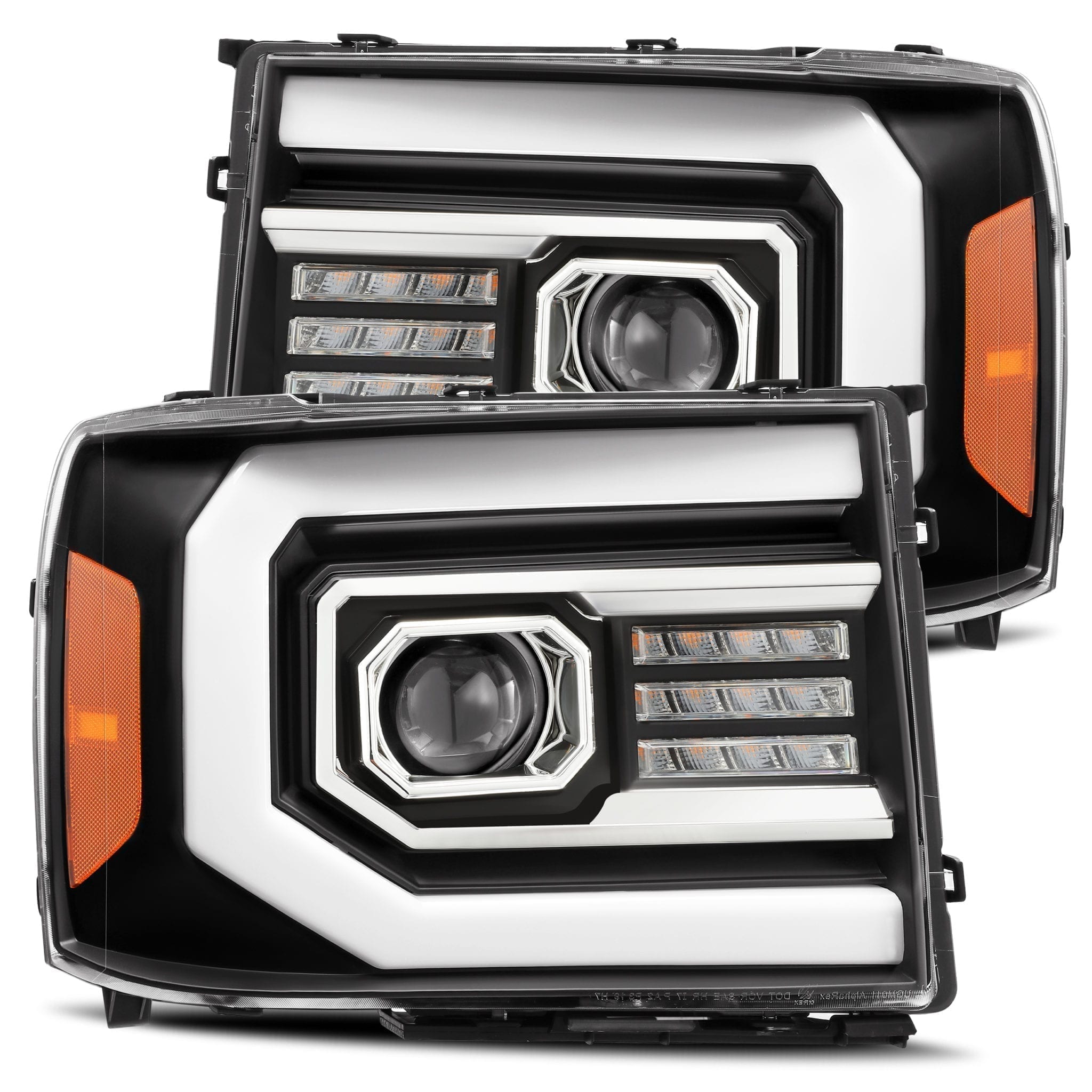 07-13 GMC Sierra PRO-Series Halogen Projector Headlights Black | AlphaRex