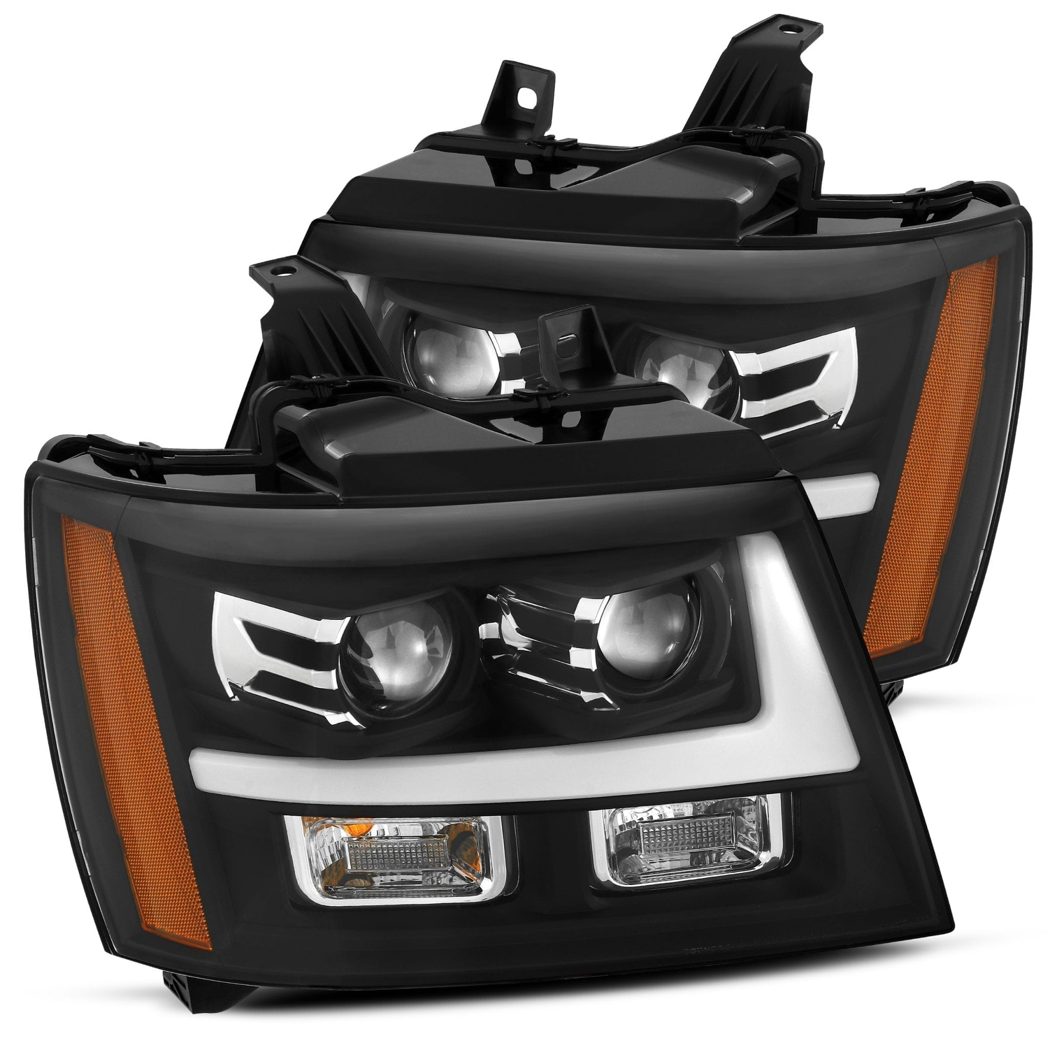 07-14 Chevrolet Tahoe/Suburban/07-13 Avalanche LUXX-Series LED Projector Headlights Black | AlphaRex