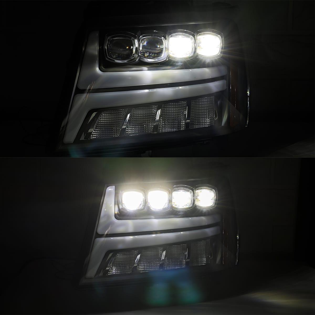 07-14 Chevrolet Tahoe/Suburban/07-13 Avalanche NOVA-Series LED Projector Headlights Jet Black | AlphaRex