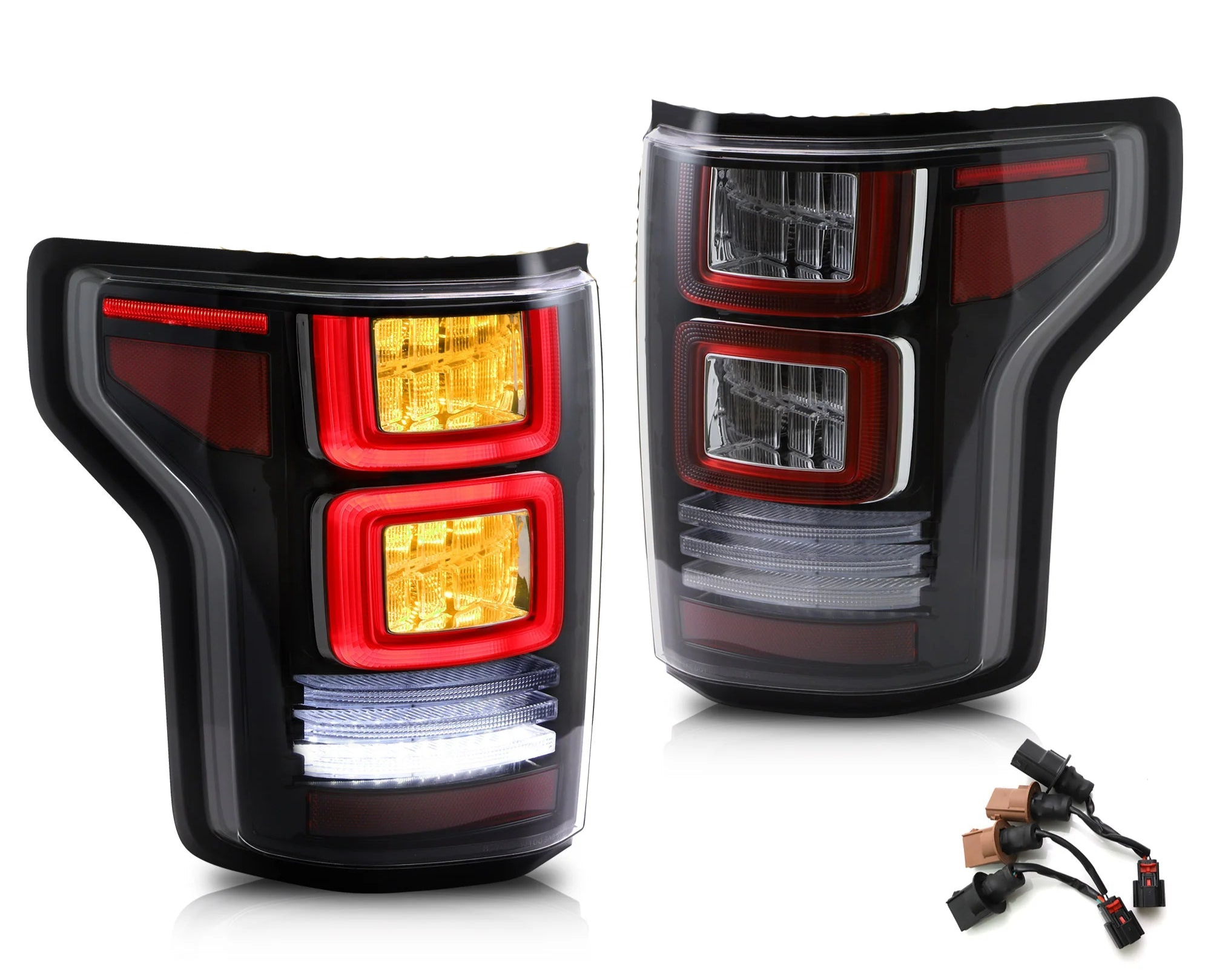 Ford F150 Amber Turn Signal Aftermarket Rear Lamps LED Taillights 2015 - 2020